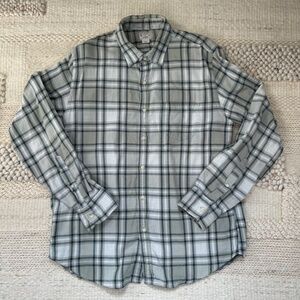 J.Crew Super Soft Indigo+Gray Plaid Button Up Shirt - Large